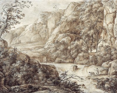 Mountainous Landscape by Franz Innocenz Kobell